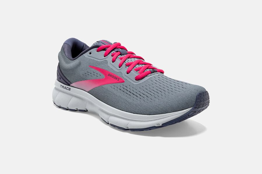 Brooks Trace Road Running Shoes - Womens - Grey/Pink - HO4708269